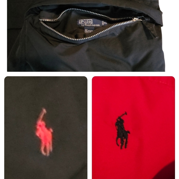 Vintage Polo Ralph Lauren 2 IN 1 Puffer Down Reversible Jacket Red/Black XL - Picture 16 of 16